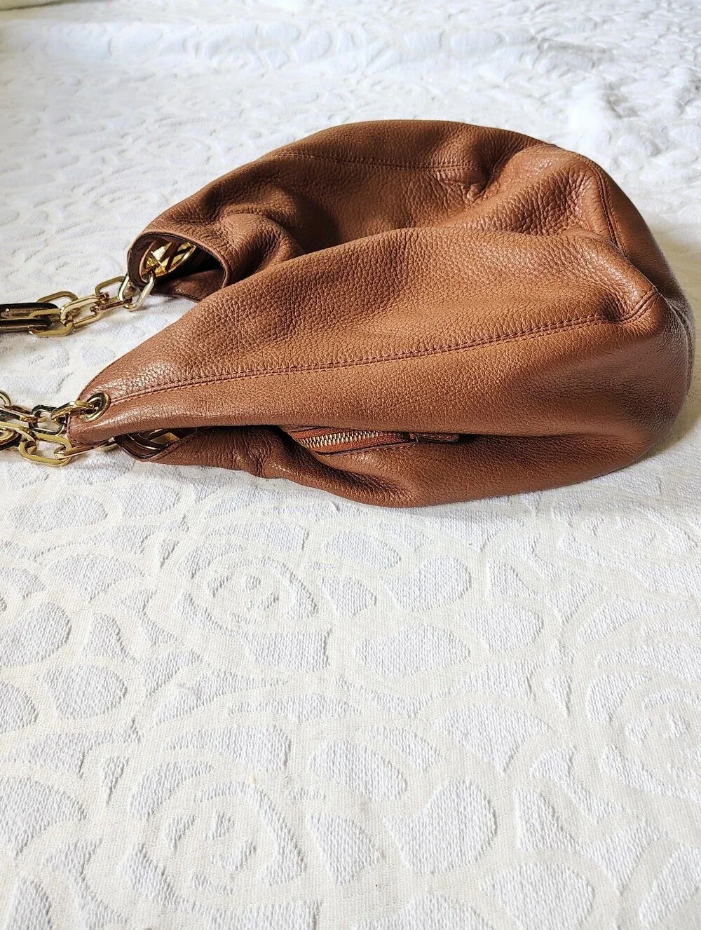 Michael Kors Fulton Large Shoulder Bag Brown Leather